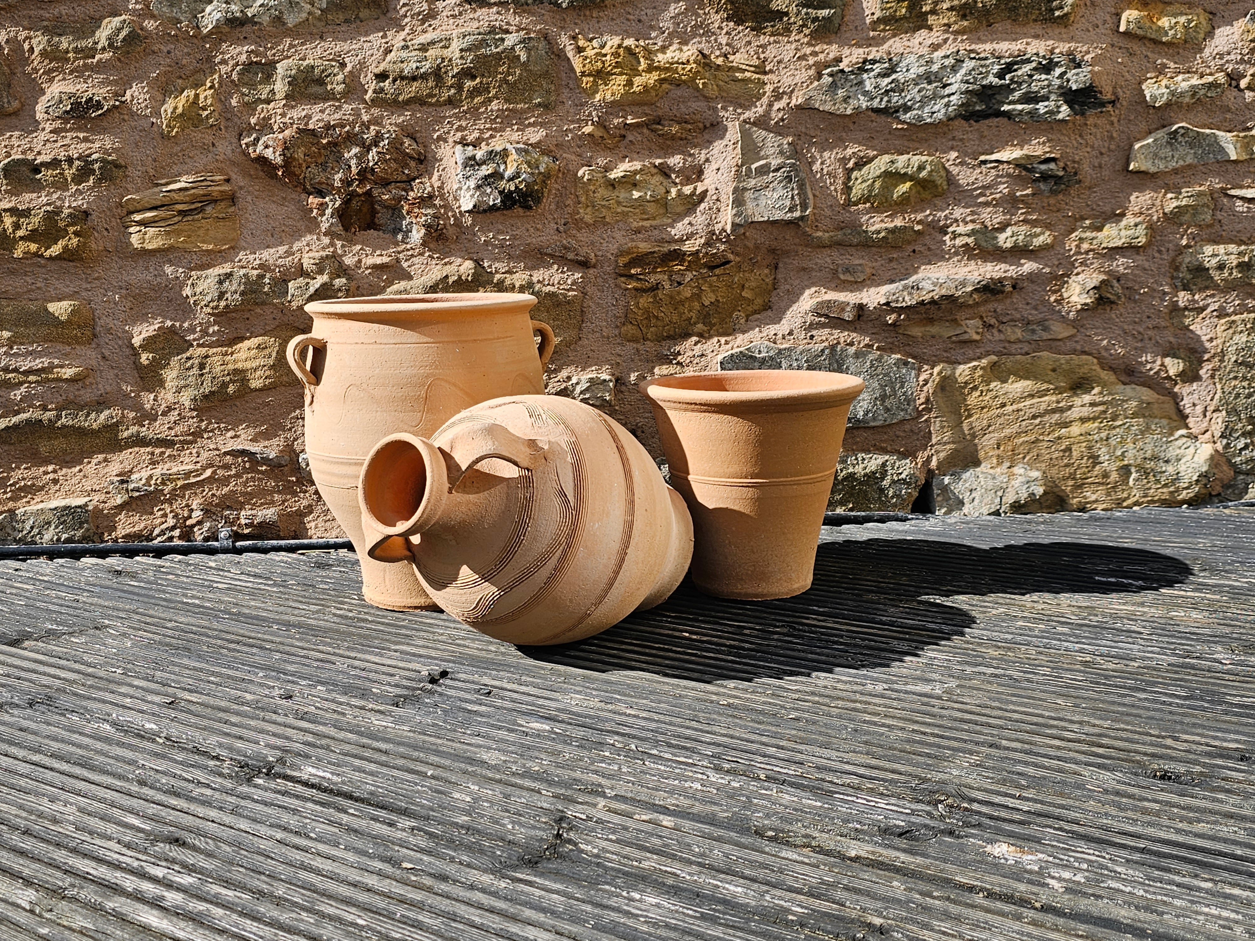 Pitharaki, Stamnaki, Monahou Cretan Terracotta Pots planted